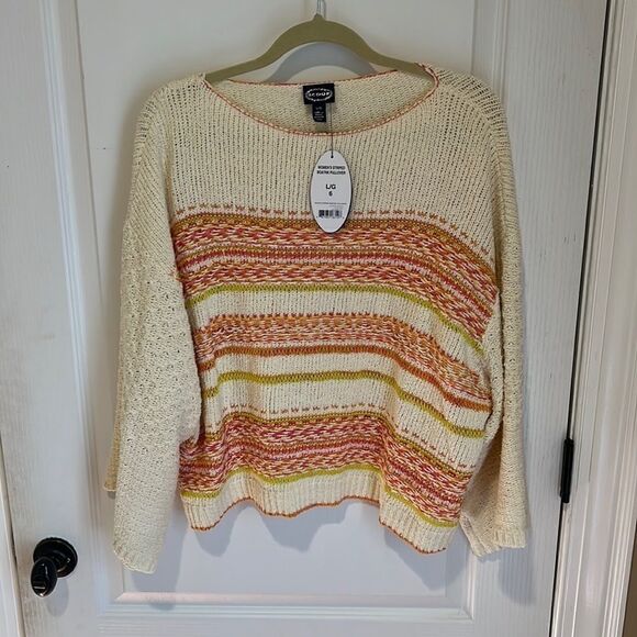 New Scoop Woman’s striped boatneck pullover - Picture 1 of 5